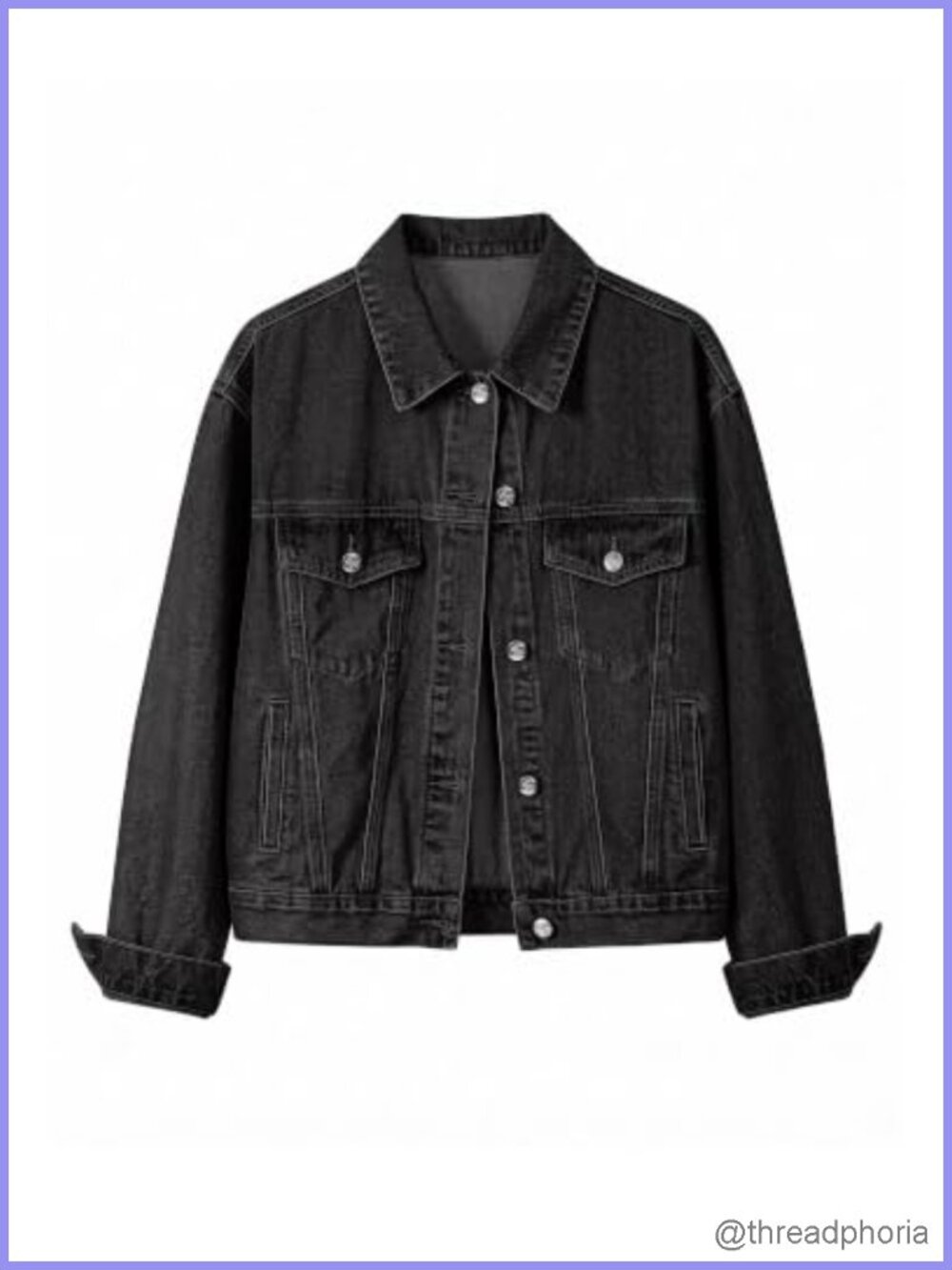 Oversized Denim Jacket Button Up Classic Utility Jean Jacket
